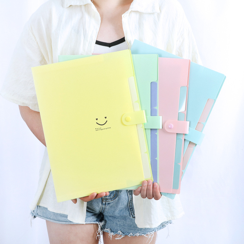 Document Organizer Folder - Korean 5-Pocket A4 Expanding File Organizer,