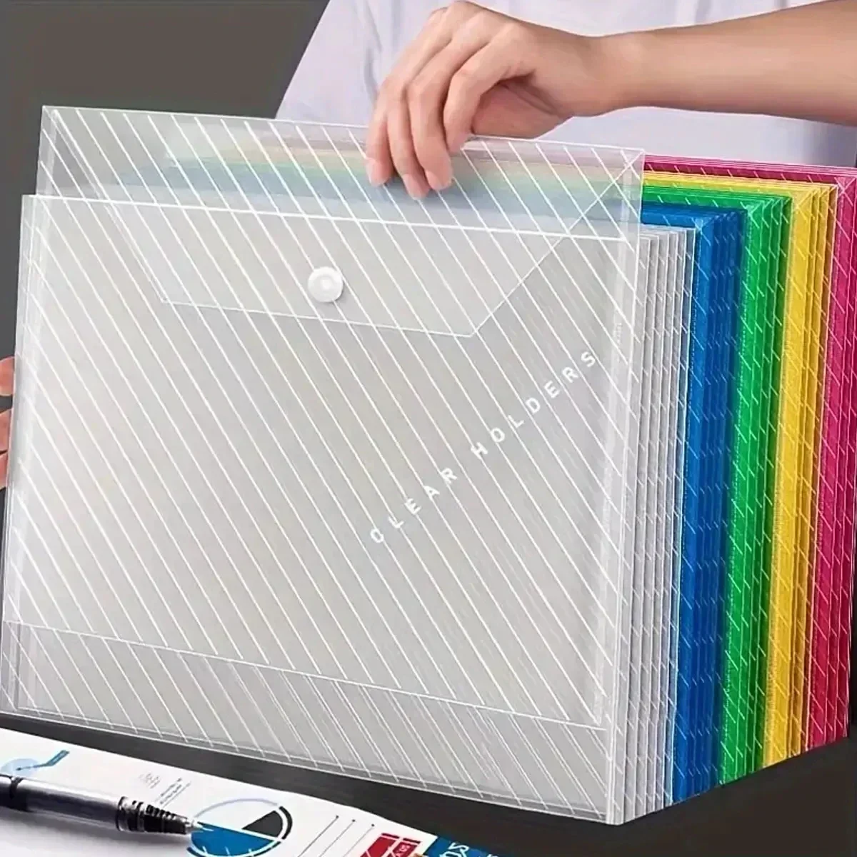 Document Organizer Folder - 10/5 pcs A4 Transparent Folder File
