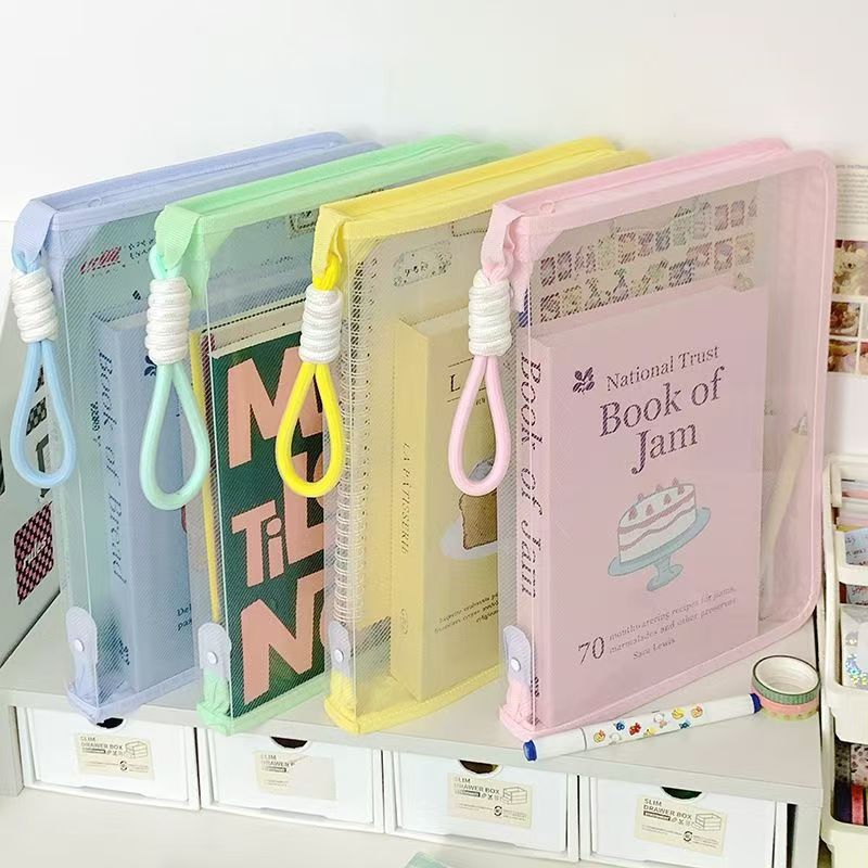 Document Organizer Folder - Document Bag Transparent with Handle Zipper
