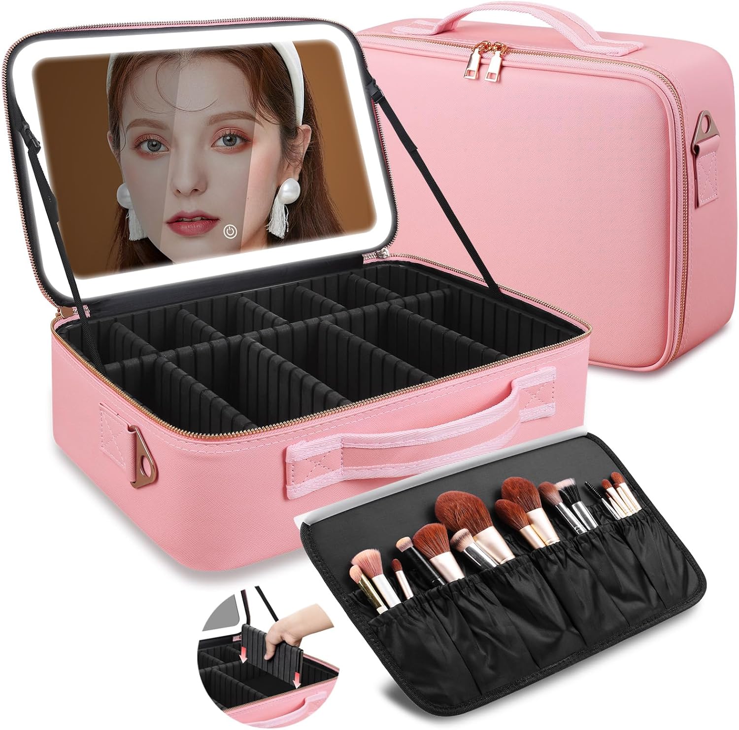 Travel Accessories Organizer Case - Large Capacity Makeup Bag 15''X11'' with