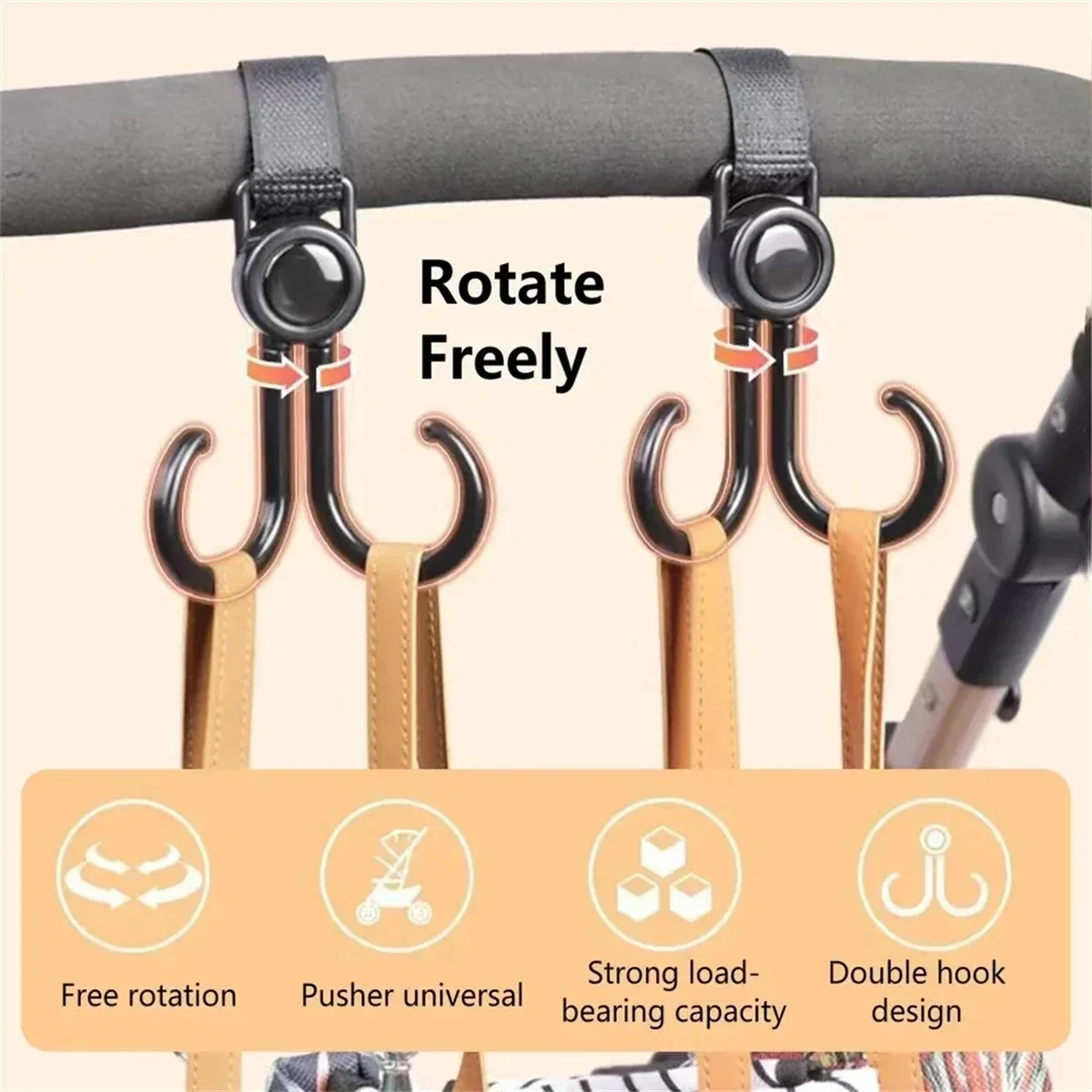 Rotatable Double Hooks Baby St - Travel Accessories Shops ulasan dan harga