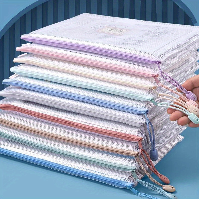 Morandi Grid File Bag Thick A4 - Document Organizer Folder ulasan dan harga