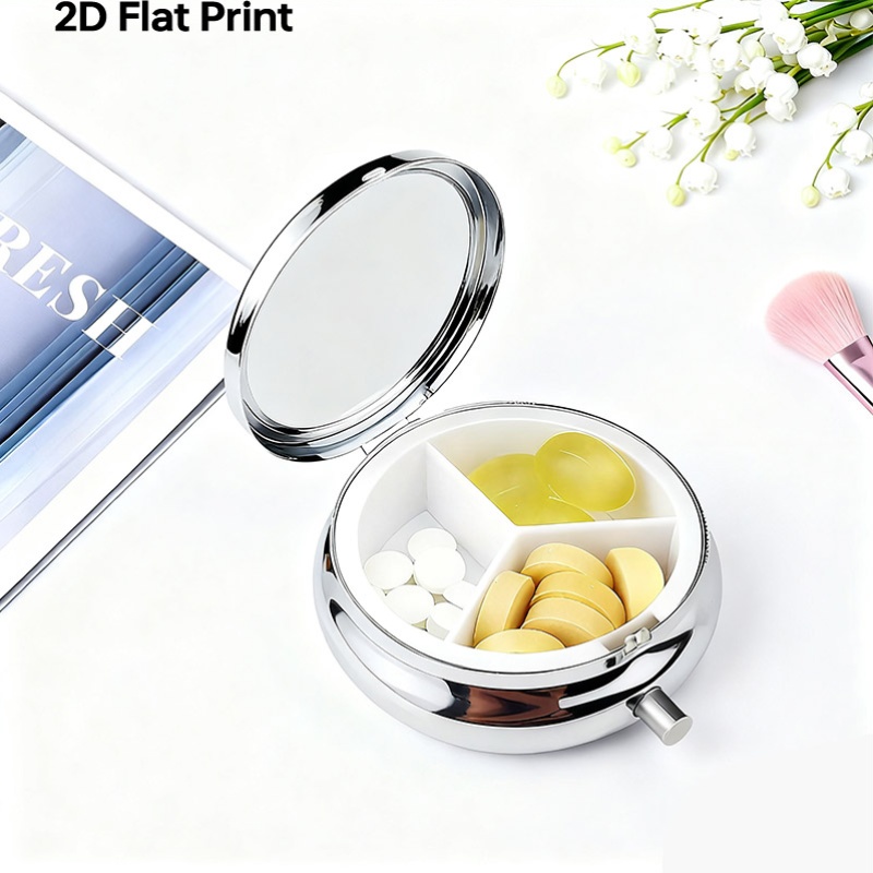 A flat, portable, round metal  - Travel Accessories As Gifts ulasan dan harga