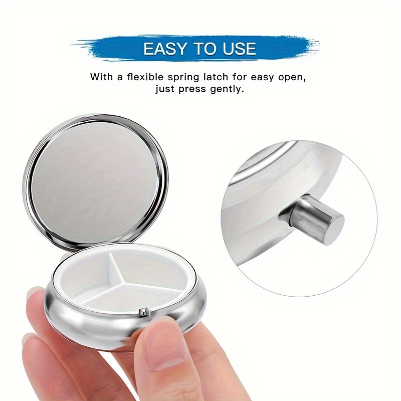 A flat, portable, round metal  - Travel Accessories As Gifts ulasan dan harga