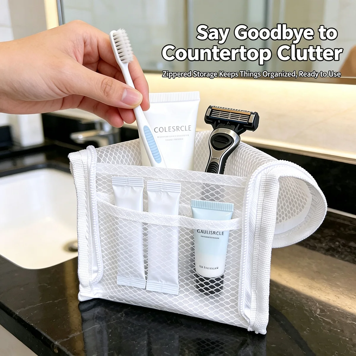 Standing Mesh Toiletry Bag for - Travel Accessories Organizer Case ulasan dan harga