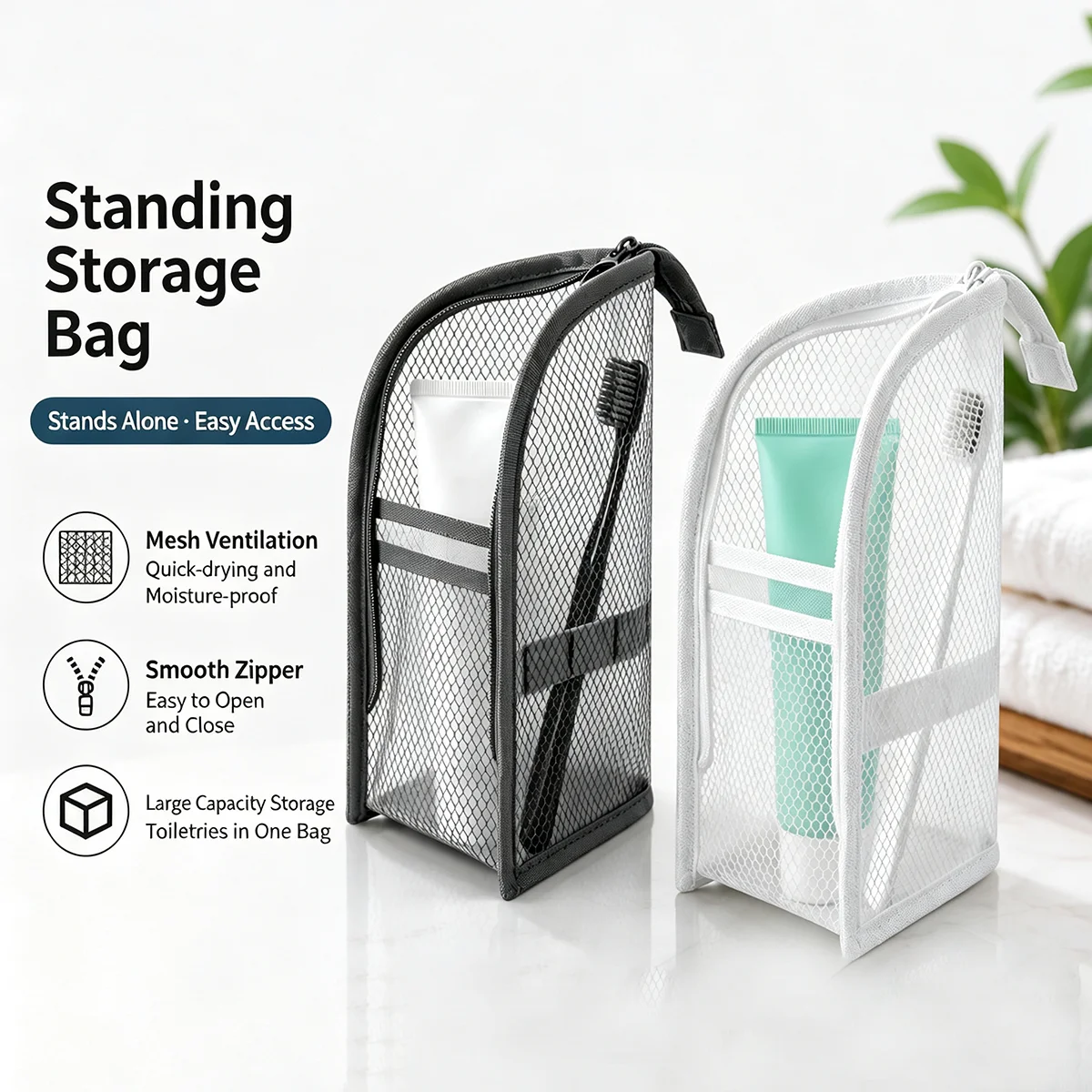 Standing Mesh Toiletry Bag for - Travel Accessories Organizer Case ulasan dan harga