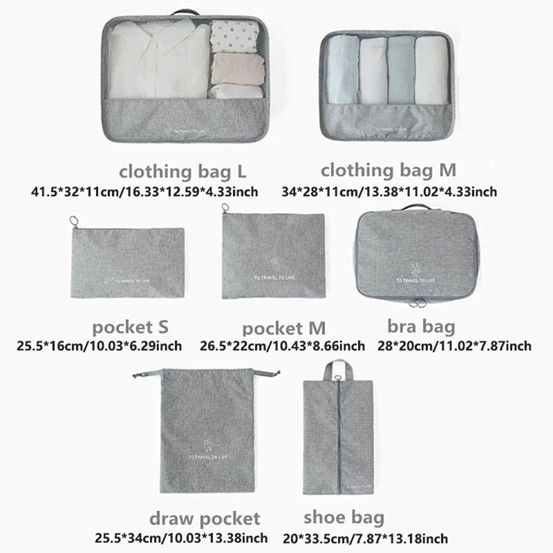 7 Piece Travel Packing Cubes S - Travel Accessories Kit For Women ulasan dan harga