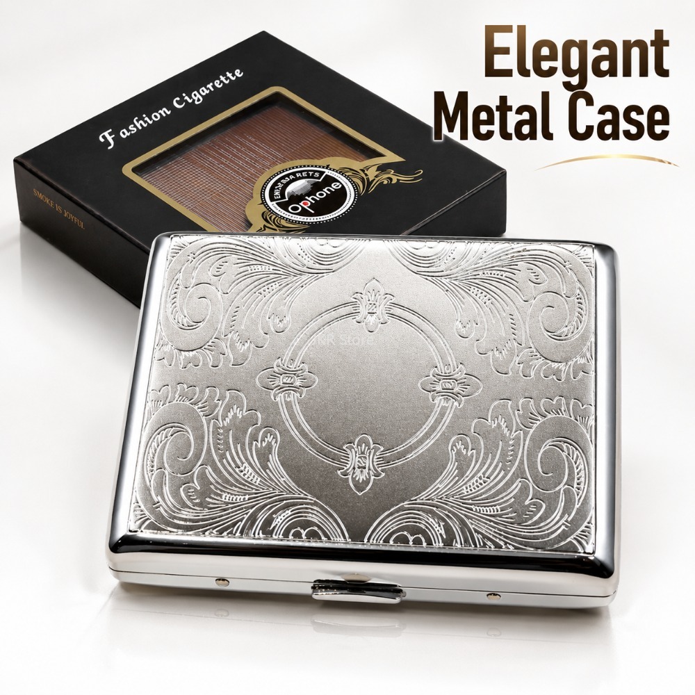 Stainless Steel Cigarette Box  - Travel Accessories Holder ulasan dan harga