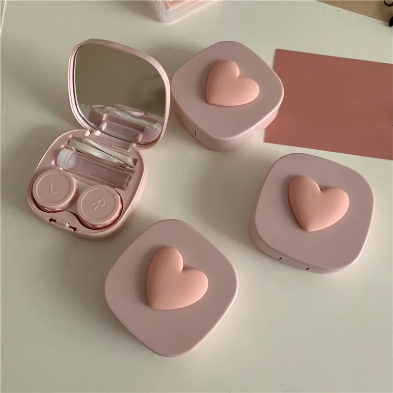 Purple Heart Contact Lens Case - Travel Accessories Kit For Women ulasan dan harga