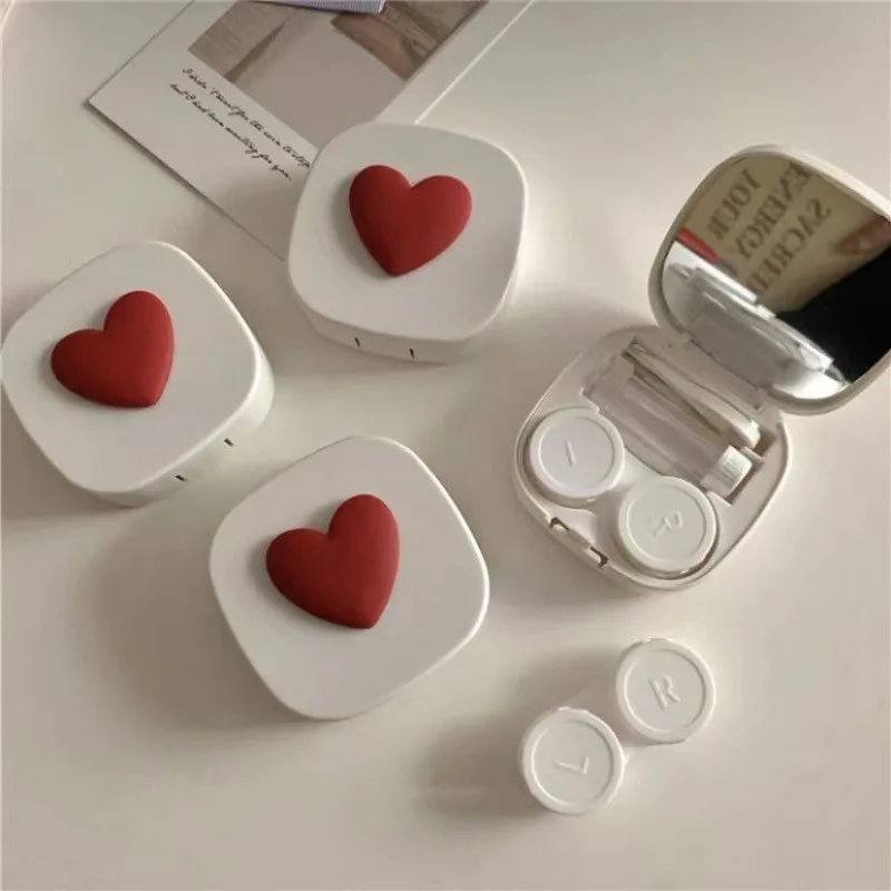 Purple Heart Contact Lens Case - Travel Accessories Kit For Women ulasan dan harga