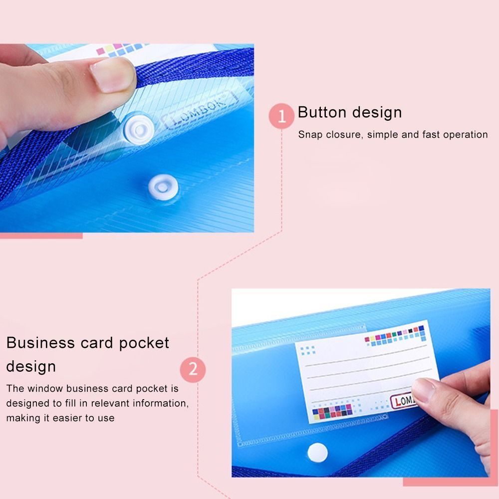 1-10PCS Waterproof A4 A5 Snap  - Document Organizer Folder ulasan dan harga