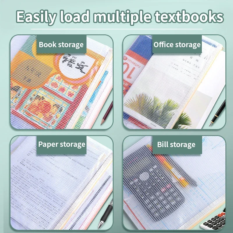 A4A5 Plastic Mesh Zipper File  - Document Organizer Folder ulasan dan harga