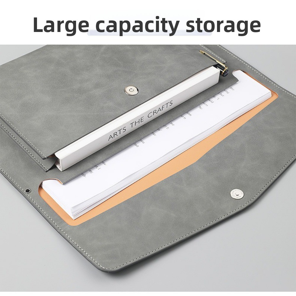 Portable A4 Document Bag Leath - Document Organizer Folder ulasan dan harga