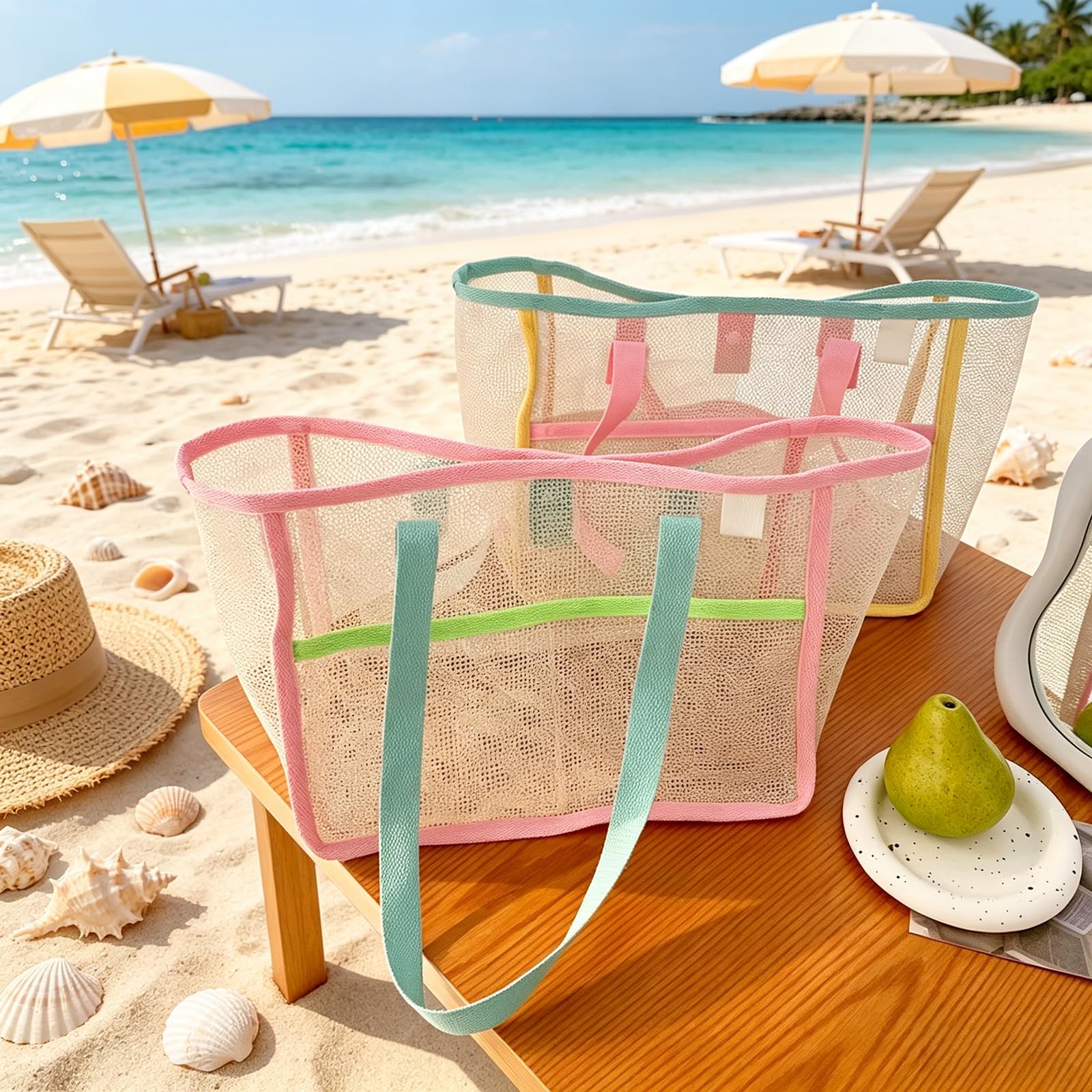Beach Bags for Women Colorful  - Travel Accessories Shops ulasan dan harga