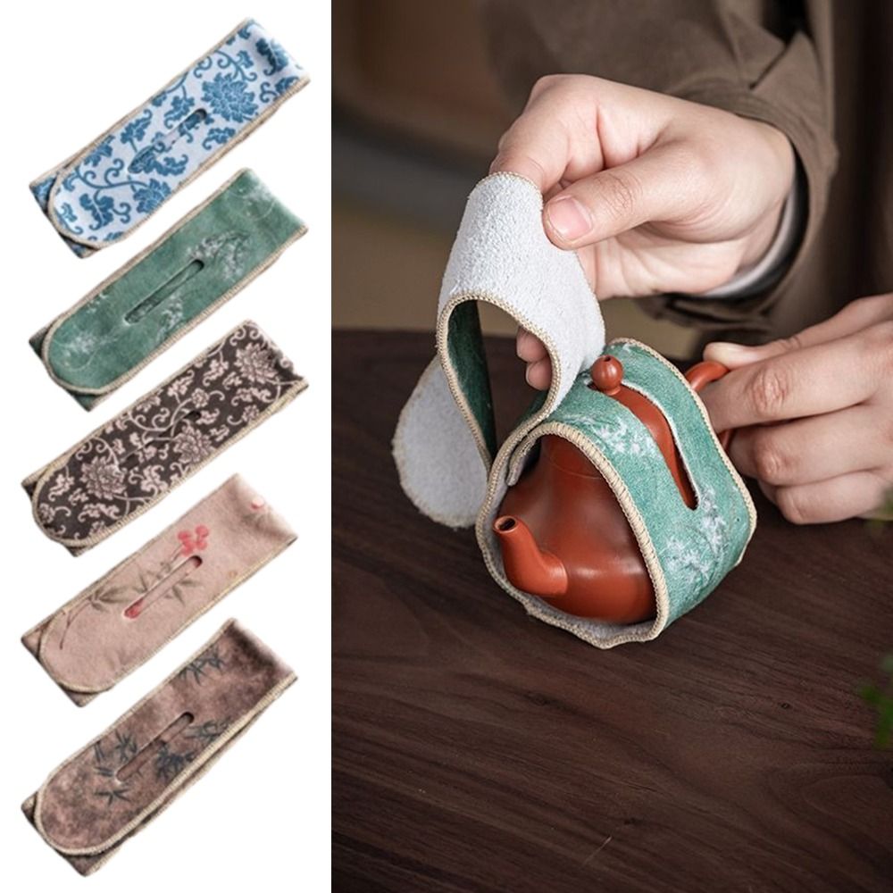 Retro Suede Tea Set Protective - Travel Accessories Dropshipping ulasan dan harga