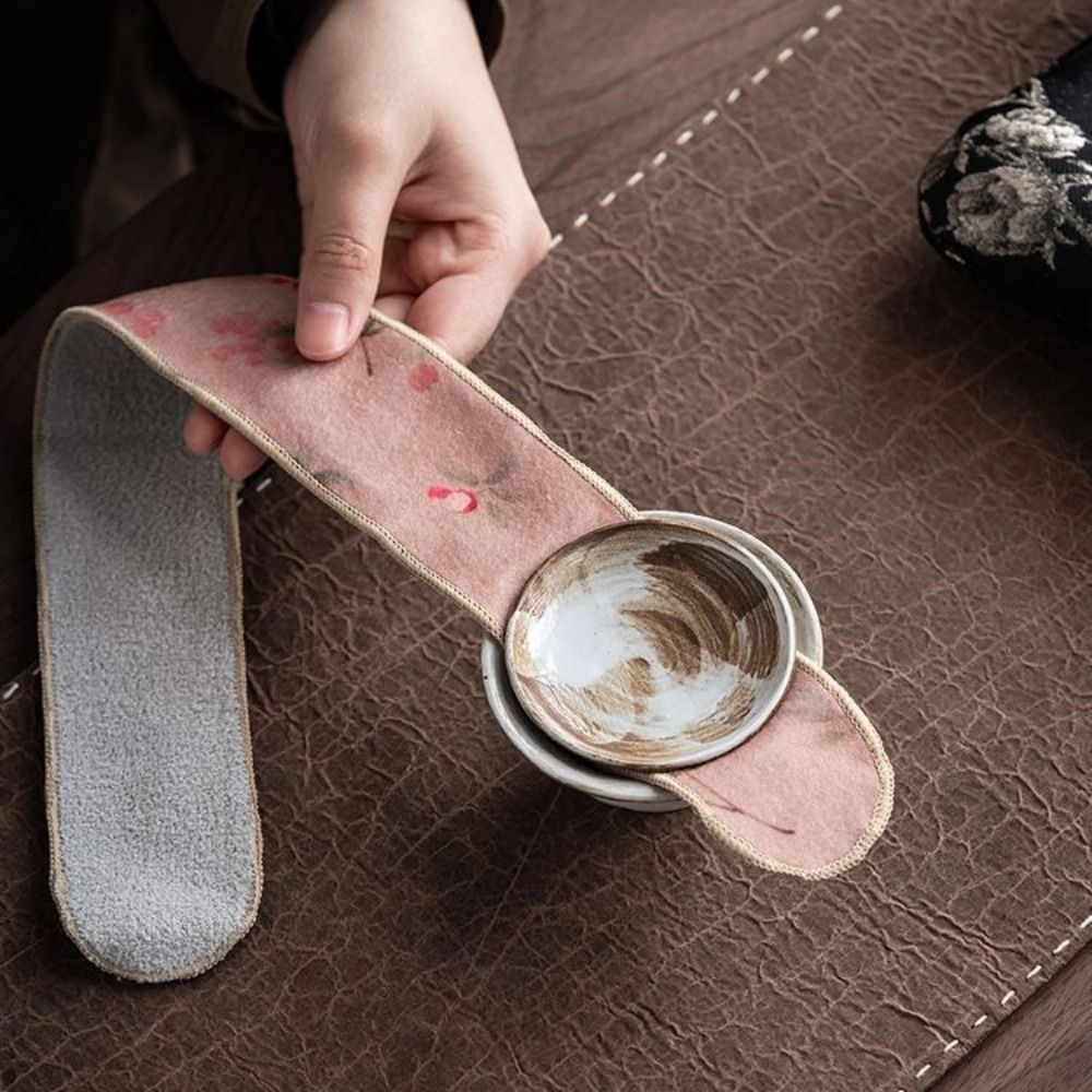 Retro Suede Tea Set Protective - Travel Accessories Dropshipping ulasan dan harga