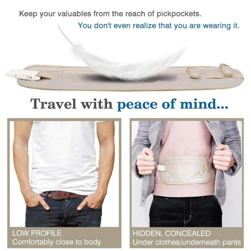 Invisible Travel Waist Packs P - Passport Holder Rfid ulasan dan harga