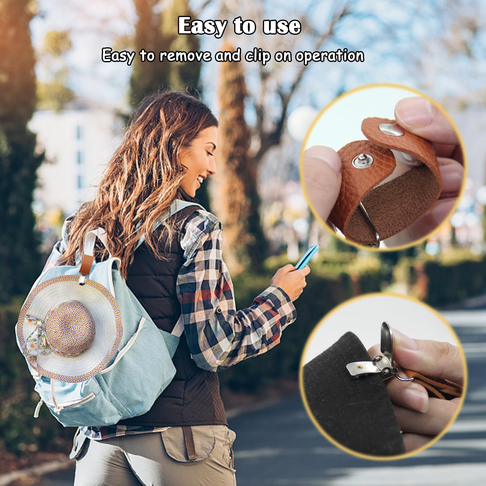 PU Leather Hat Clip for Travel - Travel Accessories Holder ulasan dan harga