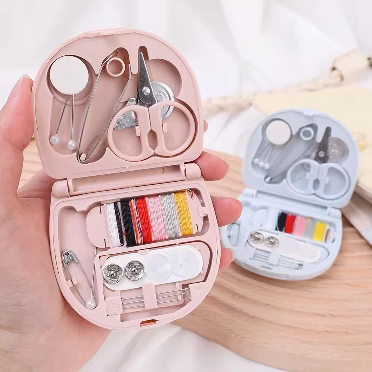 Mini Manual Sewing Machine Kit - Travel Accessories Kit For Women ulasan dan harga