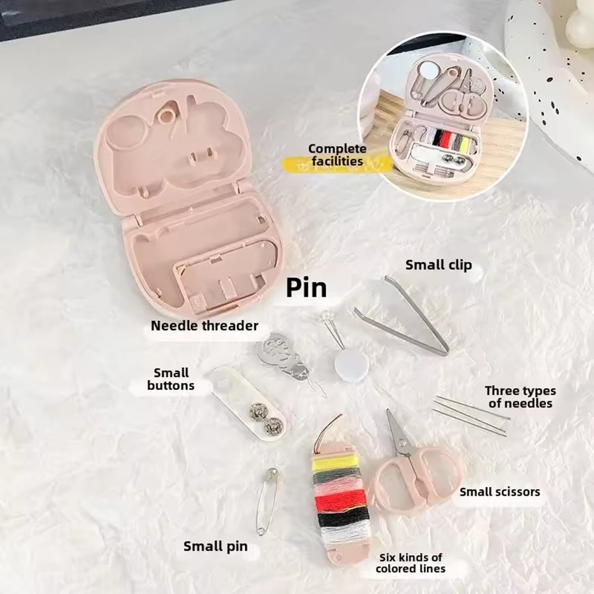 Mini Manual Sewing Machine Kit - Travel Accessories Kit For Women ulasan dan harga