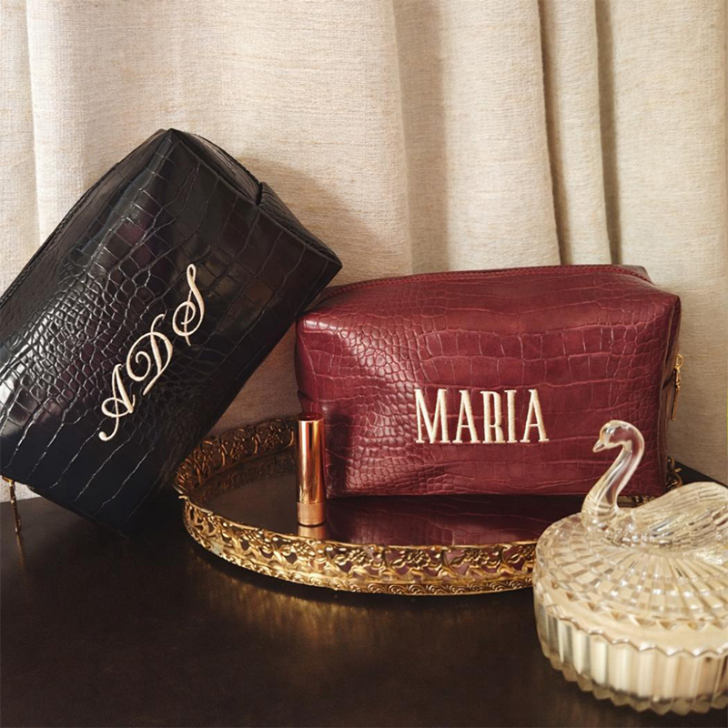 Embroidered Croc Makeup Bag Pe - Travel Accessories Gifts For Her ulasan dan harga