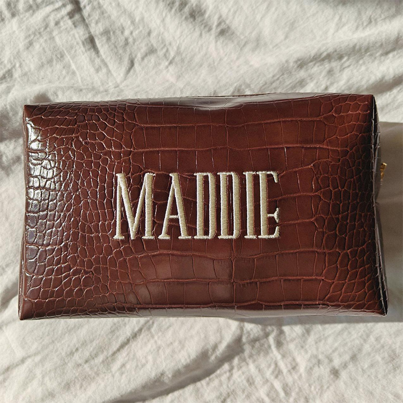 Embroidered Croc Makeup Bag Pe - Travel Accessories Gifts For Her ulasan dan harga