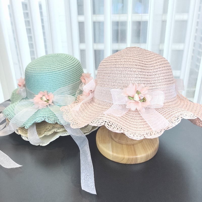 Girls 2pcs Straw Hat Solid Col - Travel Accessories For 4 Year Old ulasan dan harga