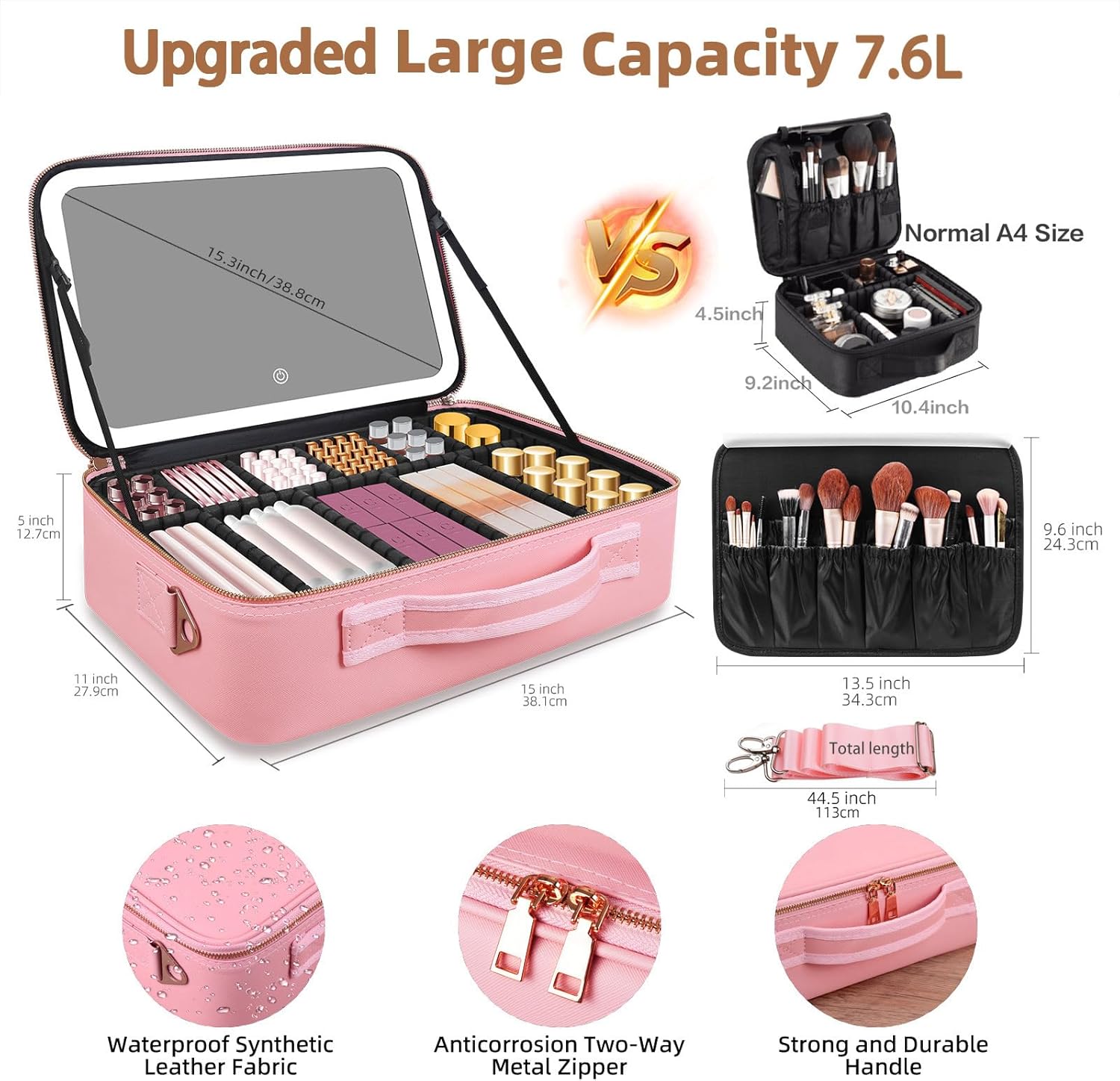 Large Capacity Makeup Bag 15'' - Travel Accessories Organizer Case ulasan dan harga